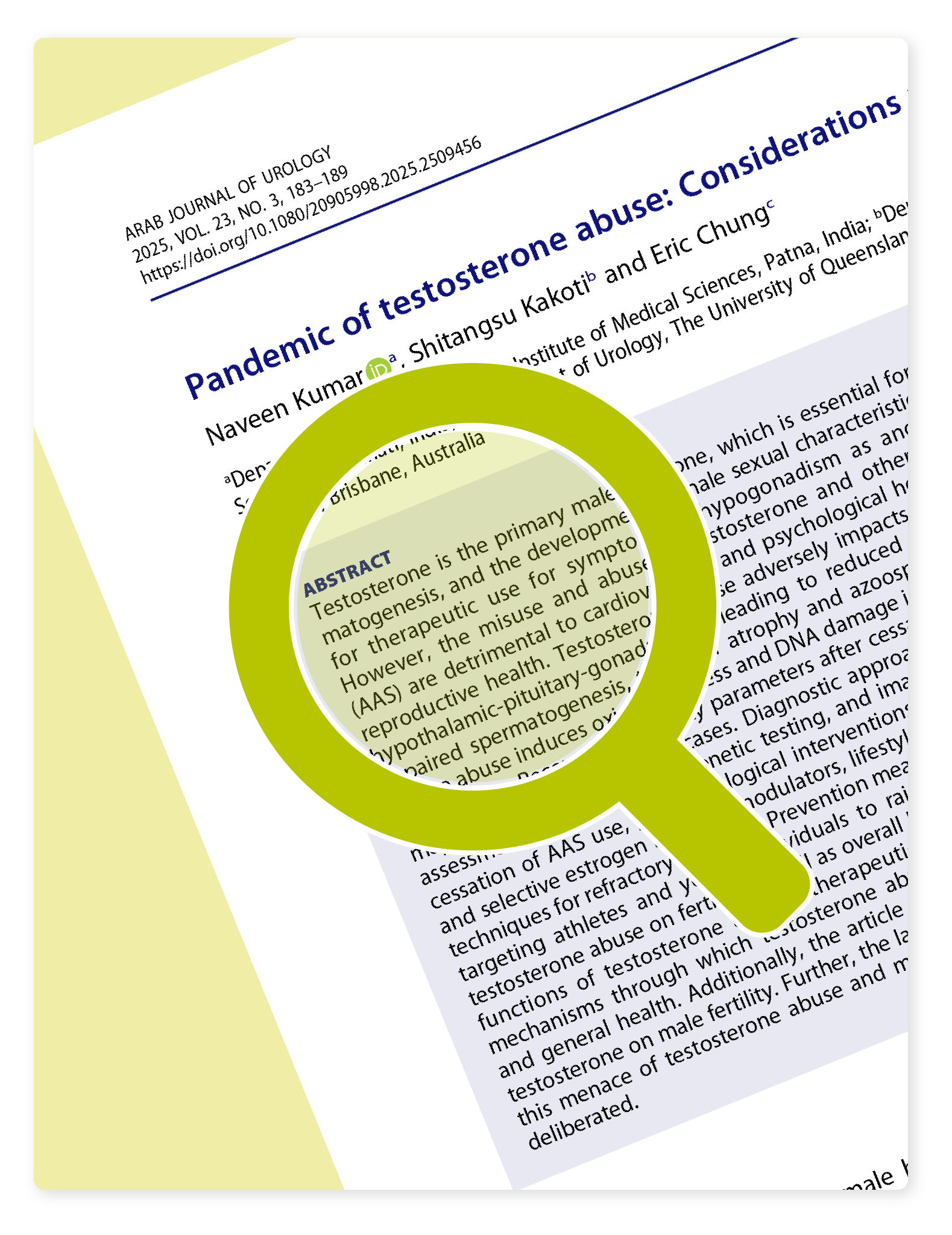 Pandemic of Testosterone Abuse research paper