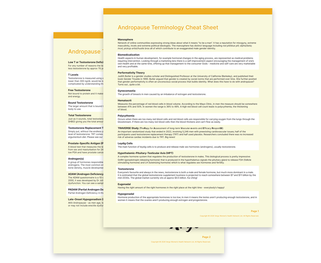 Andropause Terminology Cheat Sheet